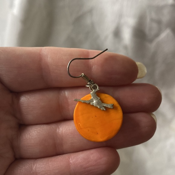 Handcrafted Witch Flying by the Moon Earrings - Picture 4 of 4